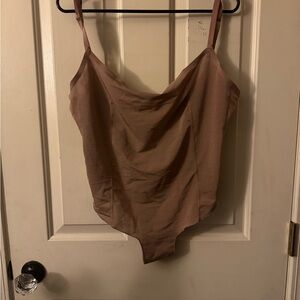 SKIMS Sheer Sculpt Low Back Thong Bodysuit Color: Sienna